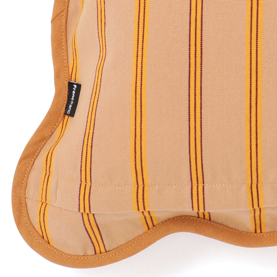 ストライプウェーブ クッションカバー 45×45 ベージュ（022）