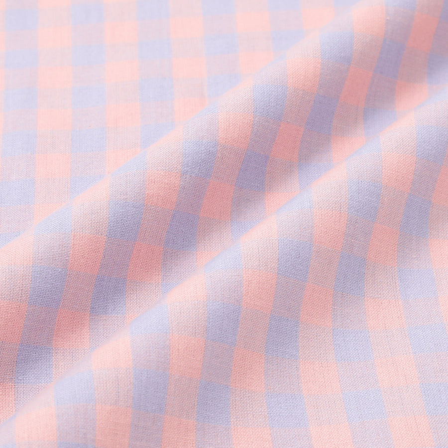 フリルチェック クッションカバー 45×45 オレンジ（B-061）