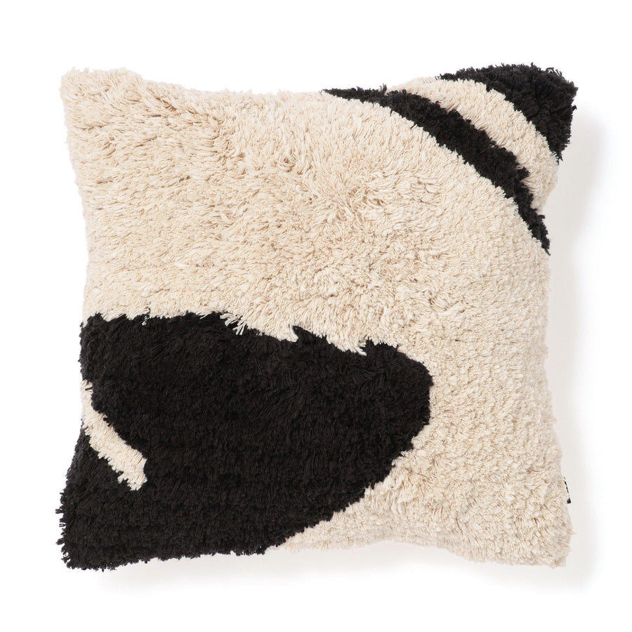 タフトドローイング クッションカバー 45×45 ホワイト（C-066）