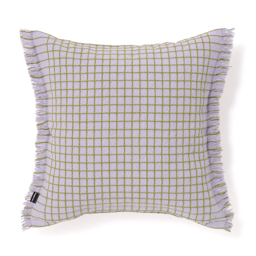 ウィンドウペンフリンジ クッションカバー 45×45 ライトパープル（077）