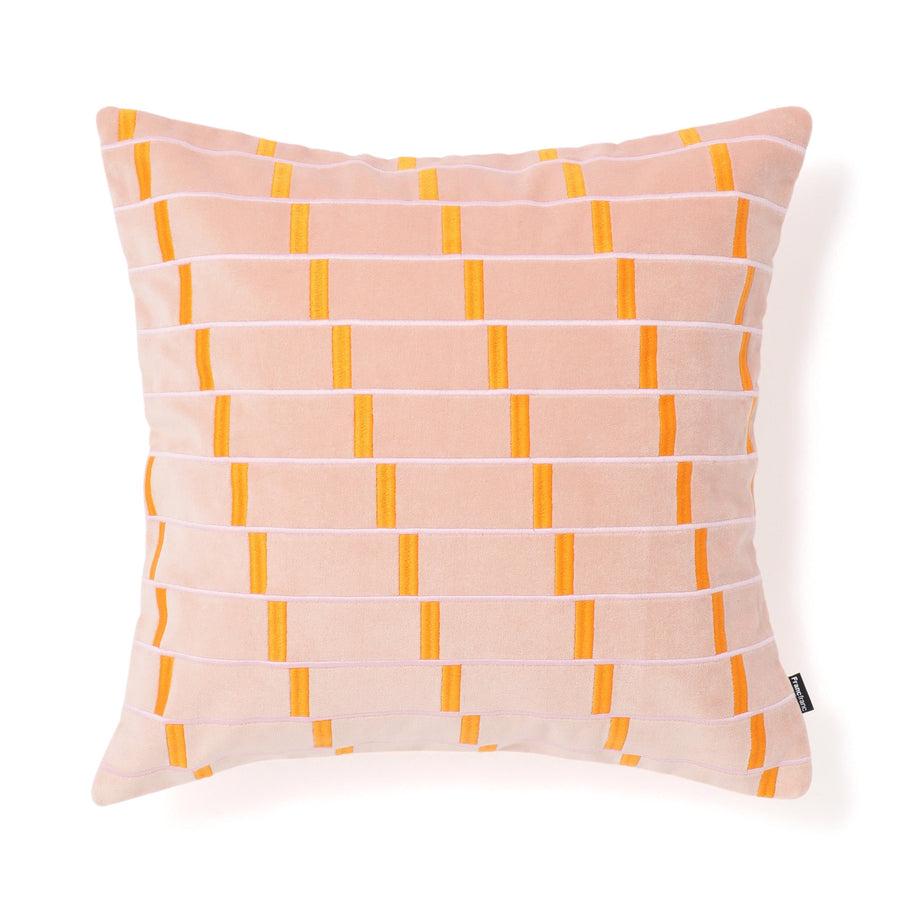 EMBジオメトリック クッションカバー 45×45 ピンク（B-087）