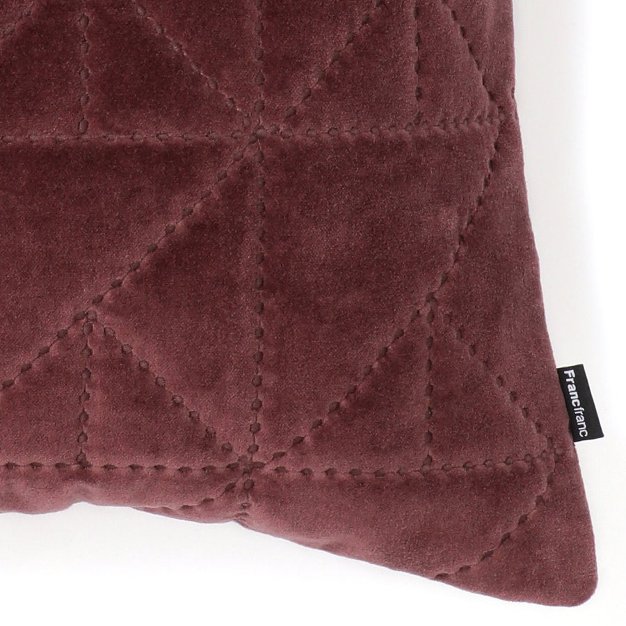 ジオメトリックキルト クッションカバー 45×45 ブラウン（090）