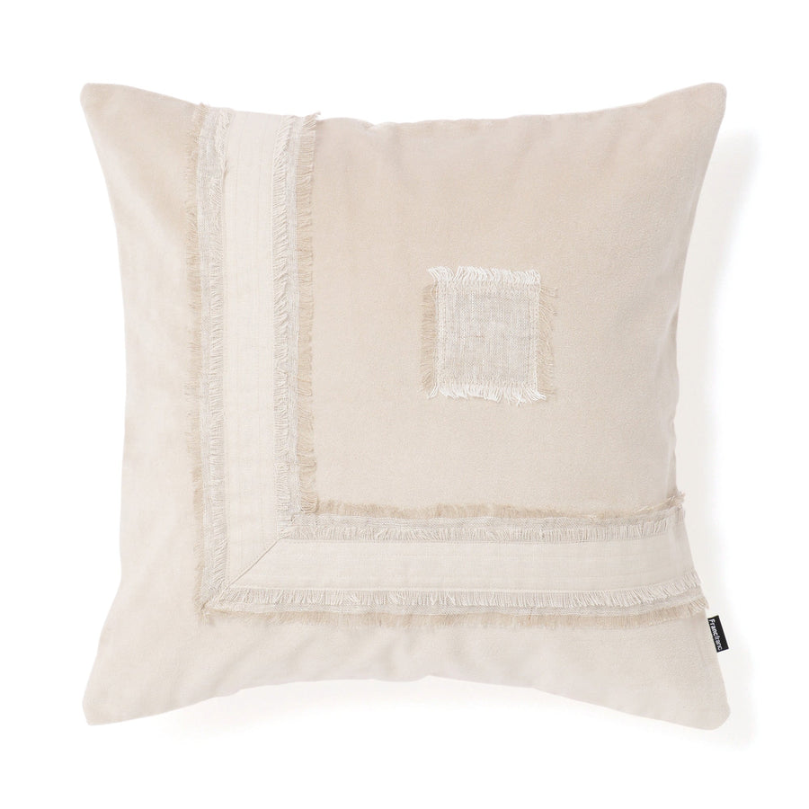 スクエアアップリケ クッションカバー 45×45 アイボリー（116）