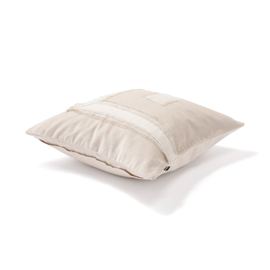 スクエアアップリケ クッションカバー 45×45 アイボリー（116）