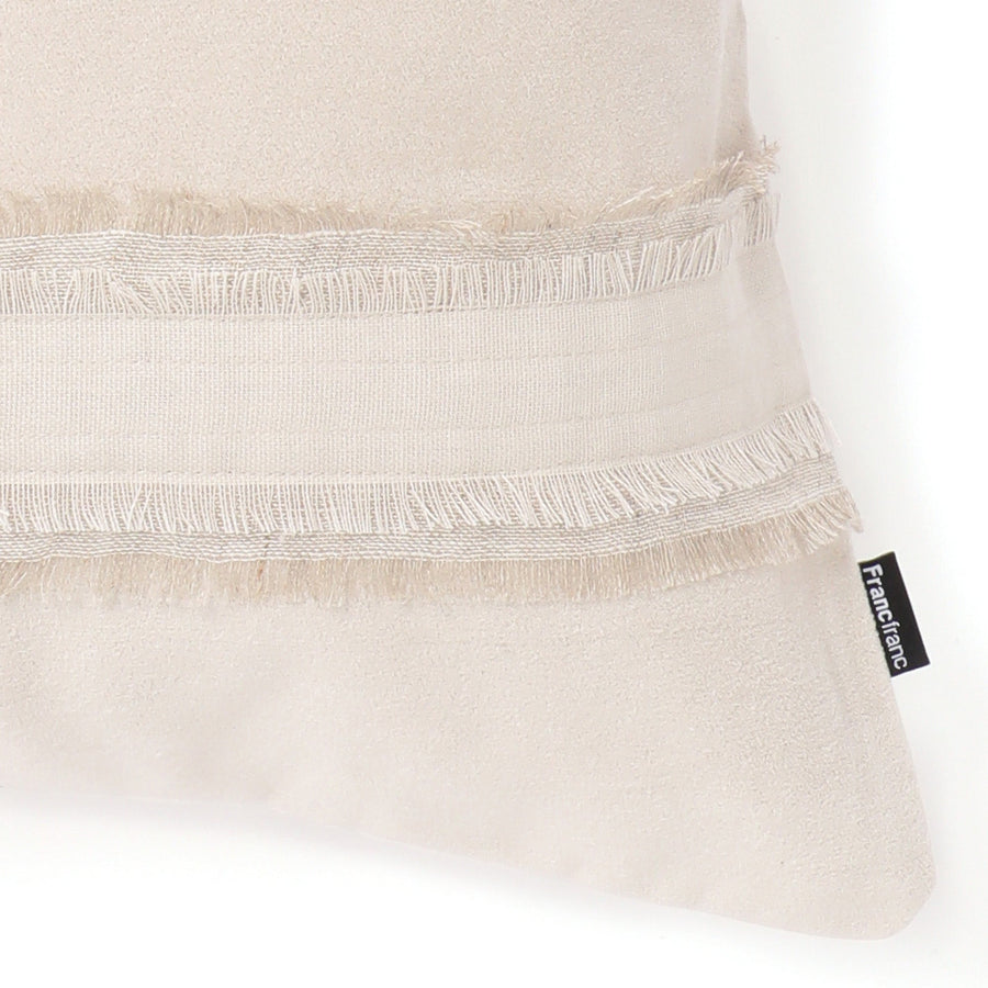 スクエアアップリケ クッションカバー 45×45 アイボリー（116）