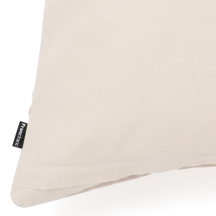 スクエアアップリケ クッションカバー 45×45 アイボリー（116）