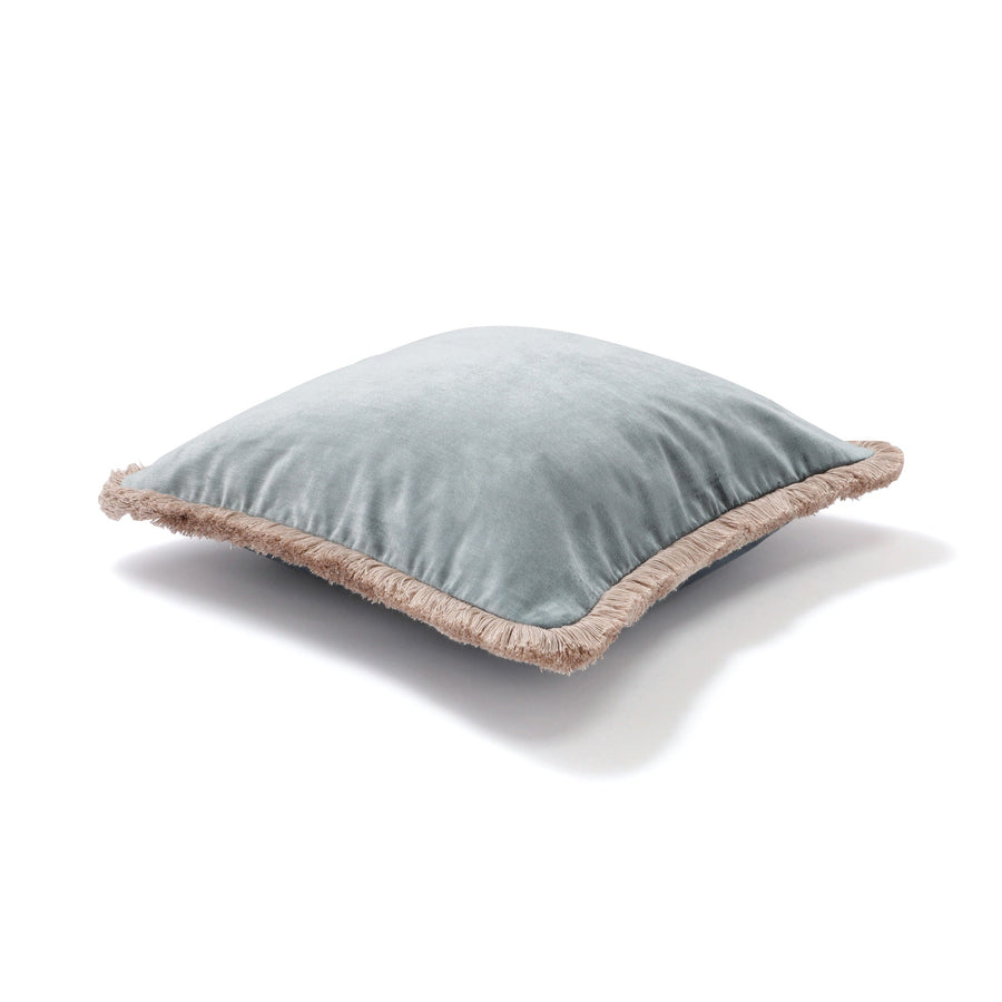 ベルベットフリンジ クッションカバー 45×45 ブルー（091）
