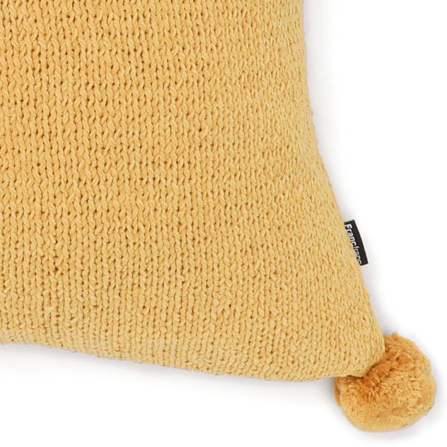 ポンポンニット クッションカバー 45×45 イエロー（060）