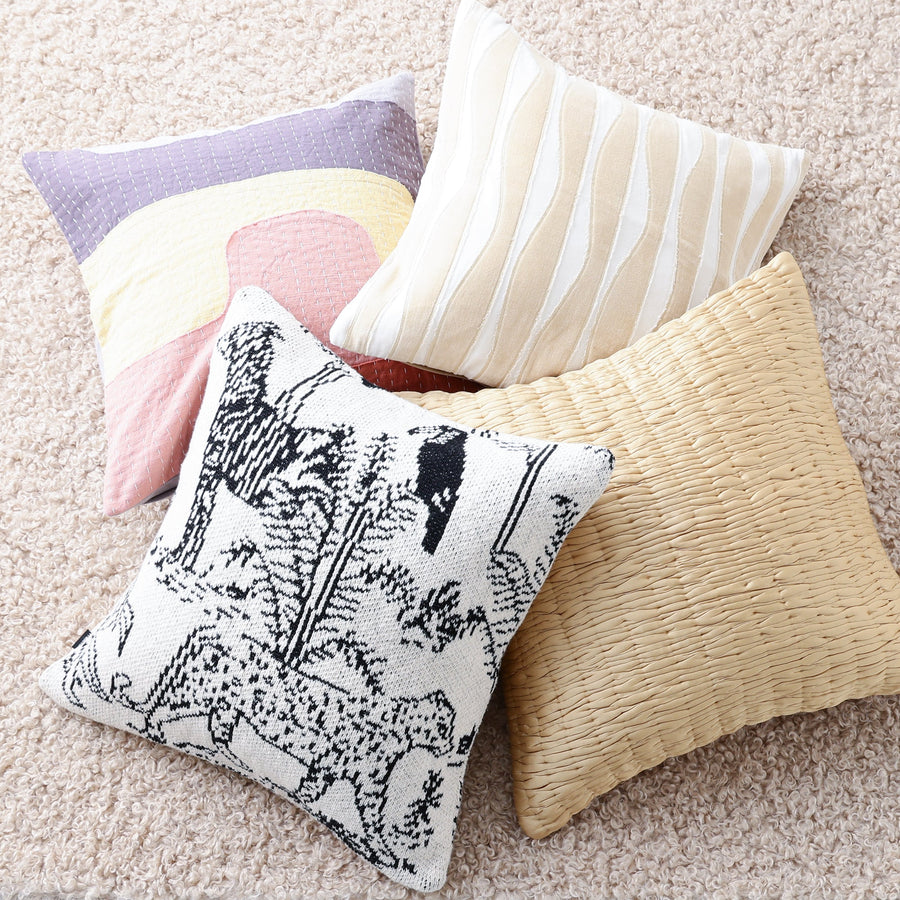 アニマルニット クッションカバー 45×45 ホワイト（092）