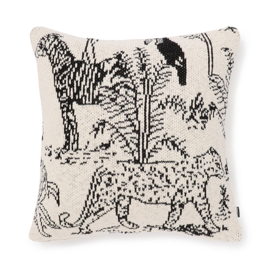 アニマルニット クッションカバー 45×45 ホワイト（092）