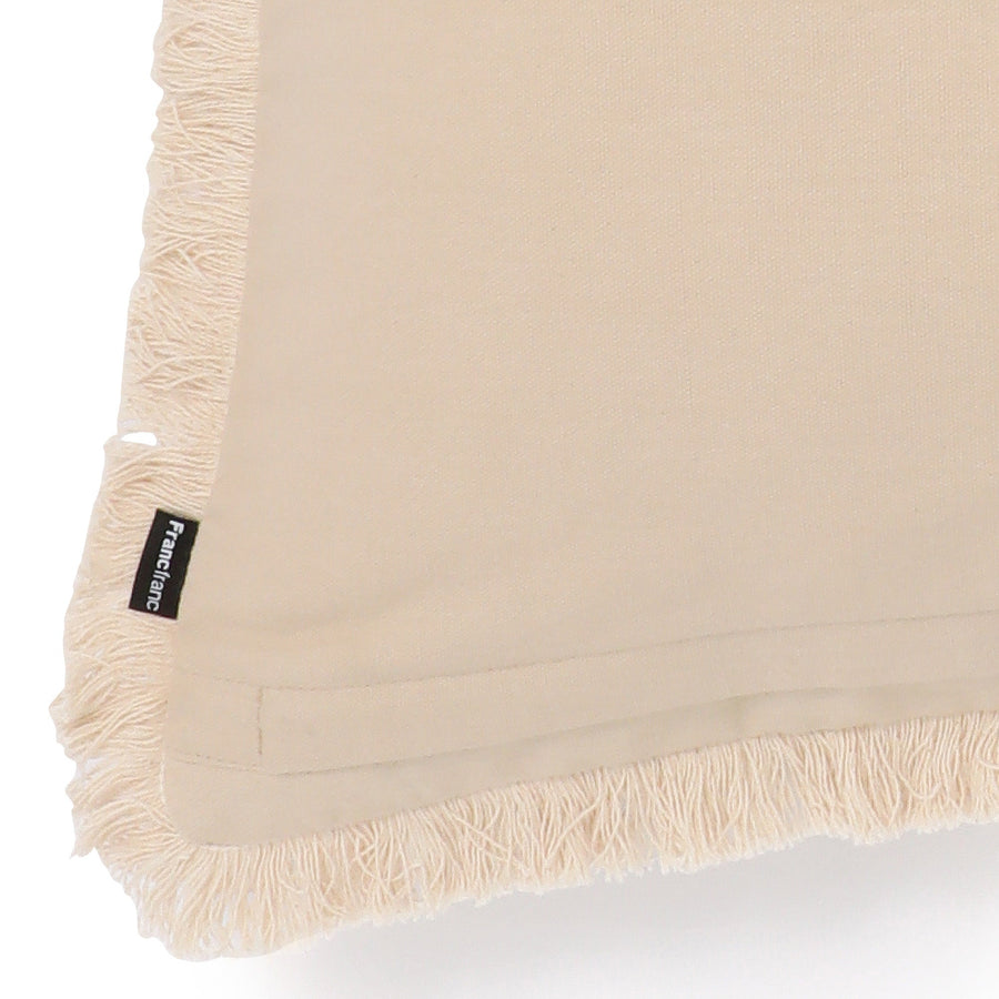 EMBジオメトリック クッションカバー 45×45 ベージュ（A-026）