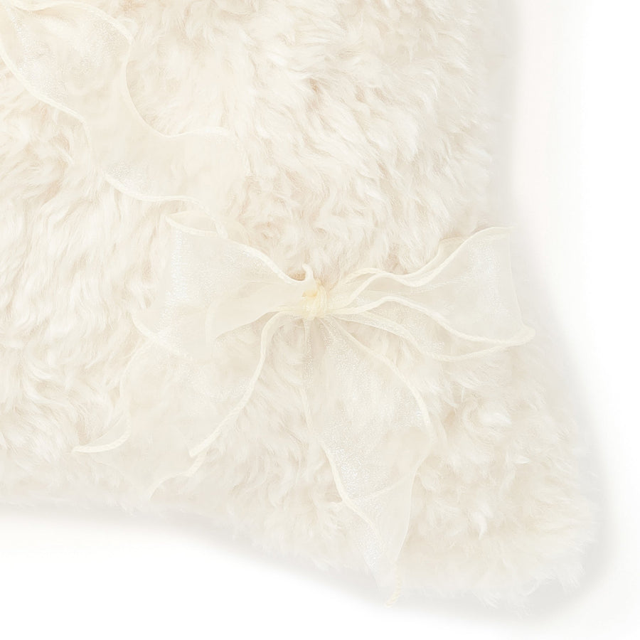 ファー クッションカバー 45×45 アイボリー（E-010）