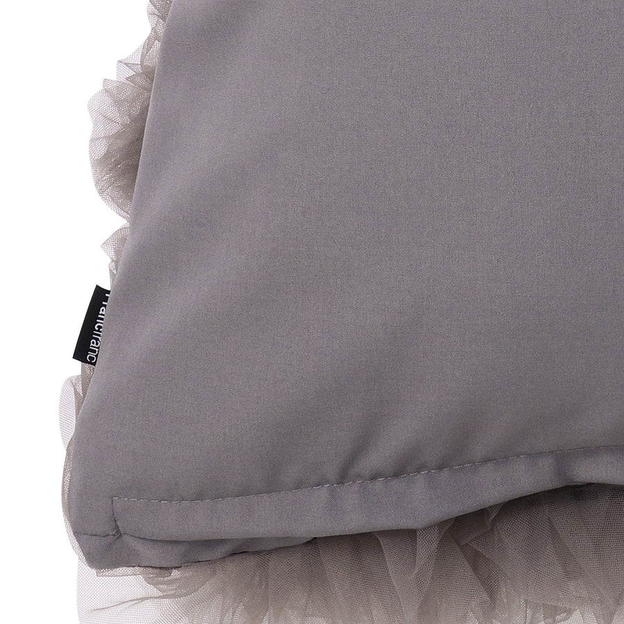 チュールフリル クッションカバー 45×45 グレー（025）