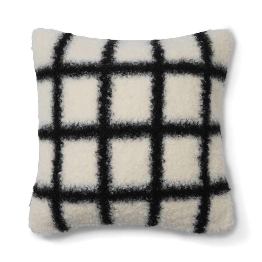 チェックボア クッションカバー 45×45 ホワイト（038）