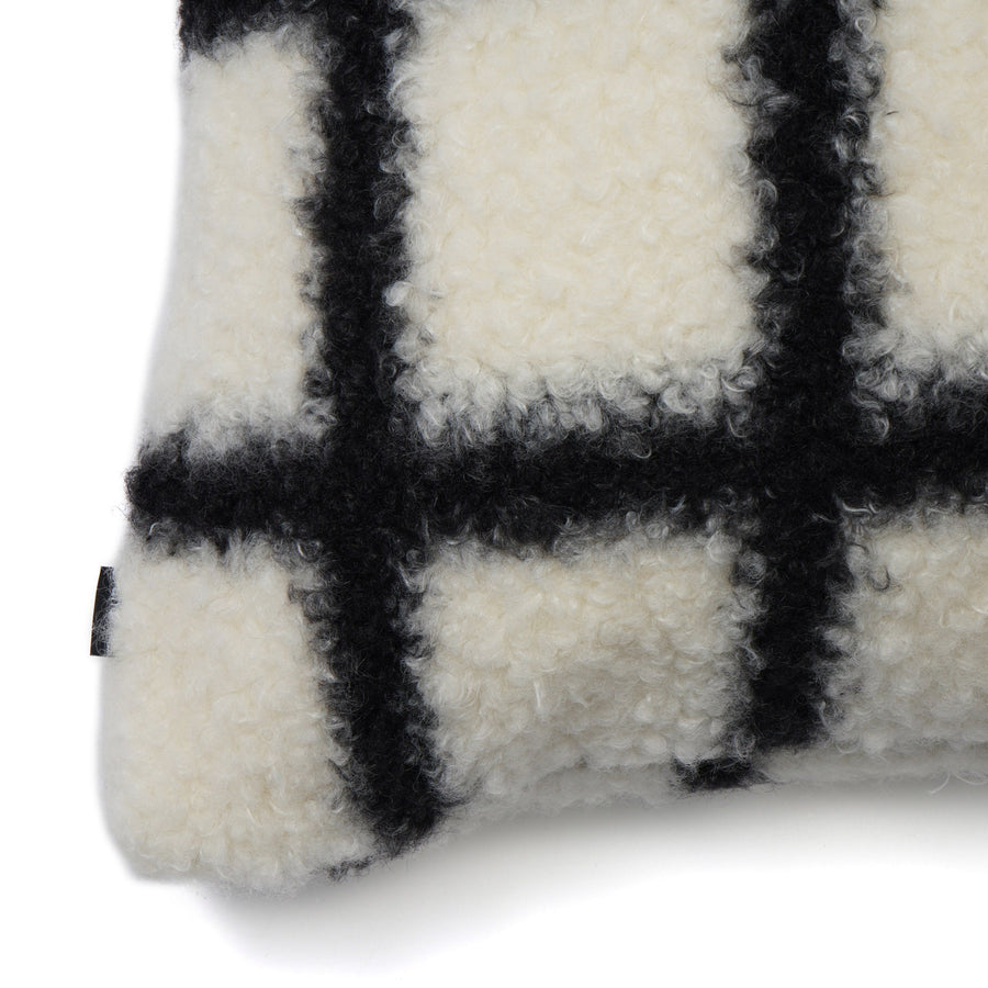 チェックボア クッションカバー 45×45 ホワイト（038）