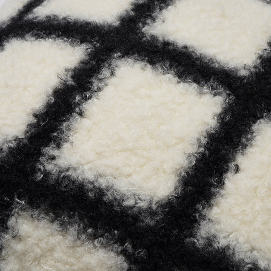 チェックボア クッションカバー 45×45 ホワイト（038）