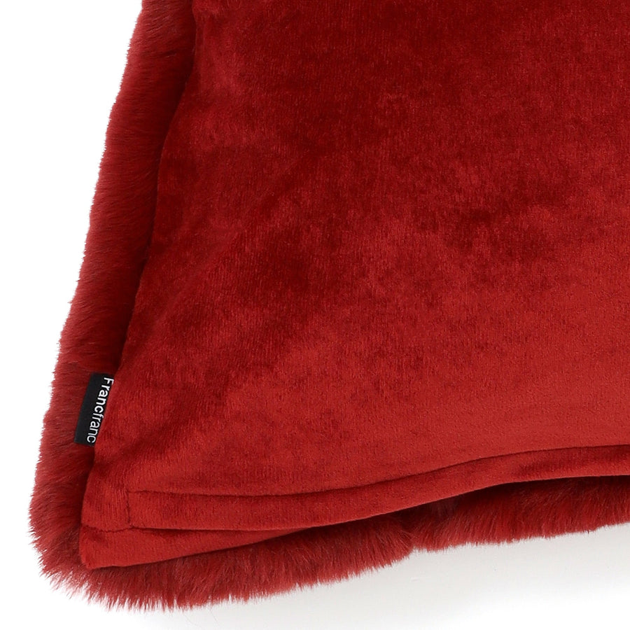 ファー クッションカバー 450×450 ダークレッド（B-046）