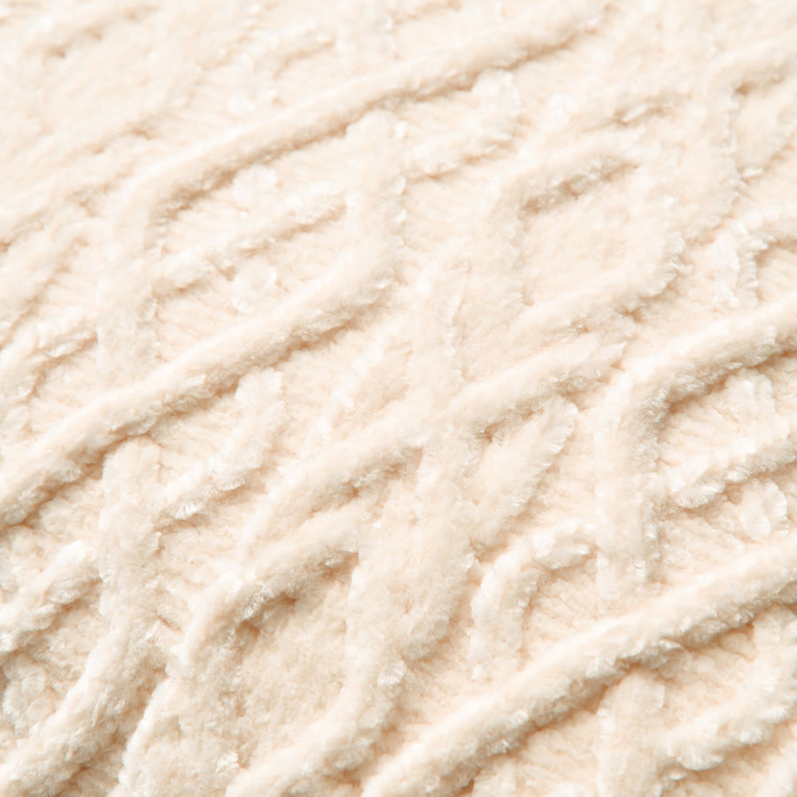 ニットシェニール クッションカバー 45×45 アイボリー（009）