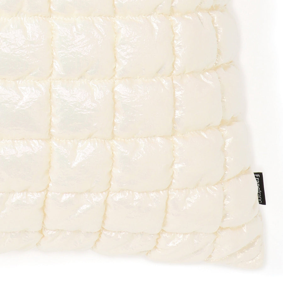 パールキルト クッションカバー 45×45 ホワイト（123）