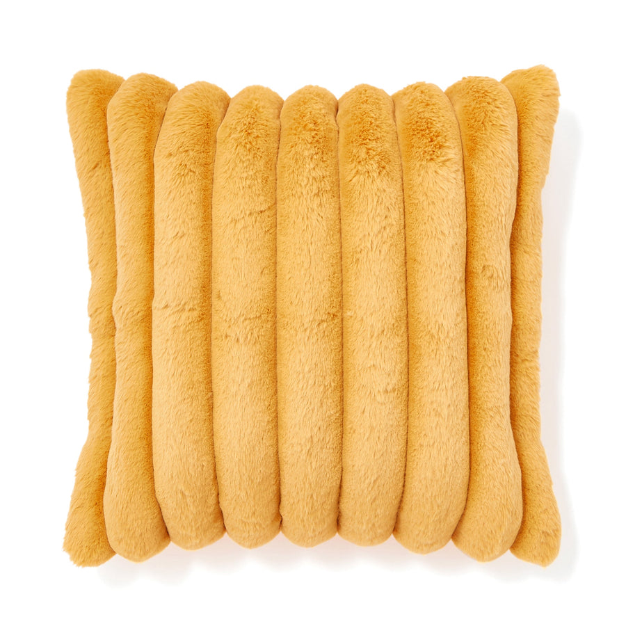 ファー クッションカバー 45×45 イエロー（J-003）