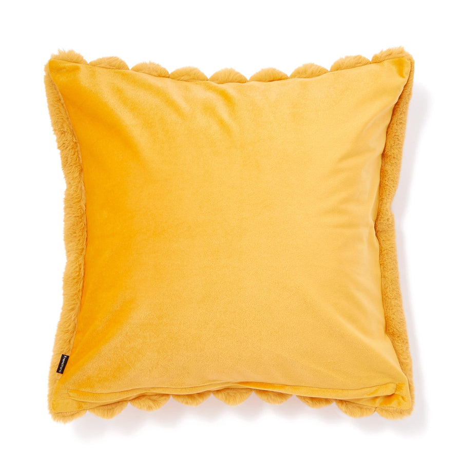 ファー クッションカバー 45×45 イエロー（J-003）