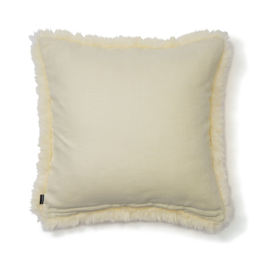 ファー クッションカバー 45×45 ライトイエロー（O-067）