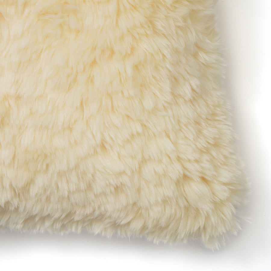 ファー クッションカバー 45×45 ライトイエロー（O-067）