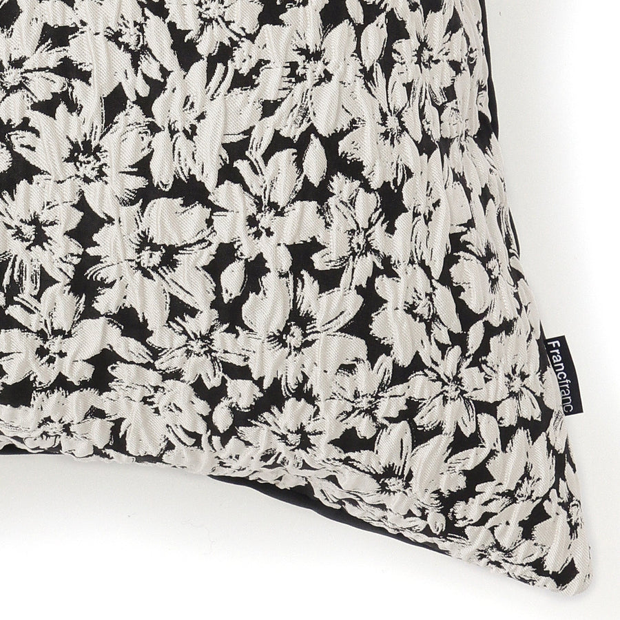 JQフラワー クッションカバー 45×45 ブラック（D071）