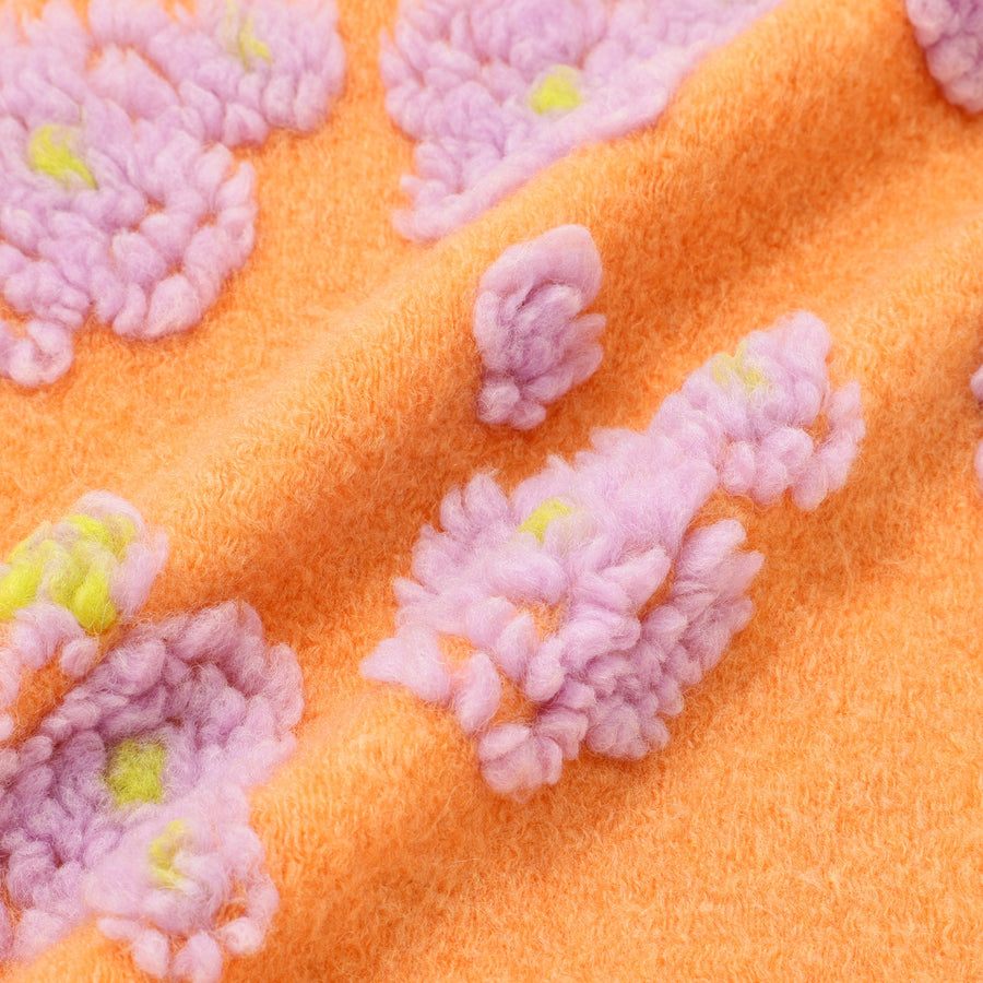 フラワーボア クッションカバー 45×45 オレンジ（083）