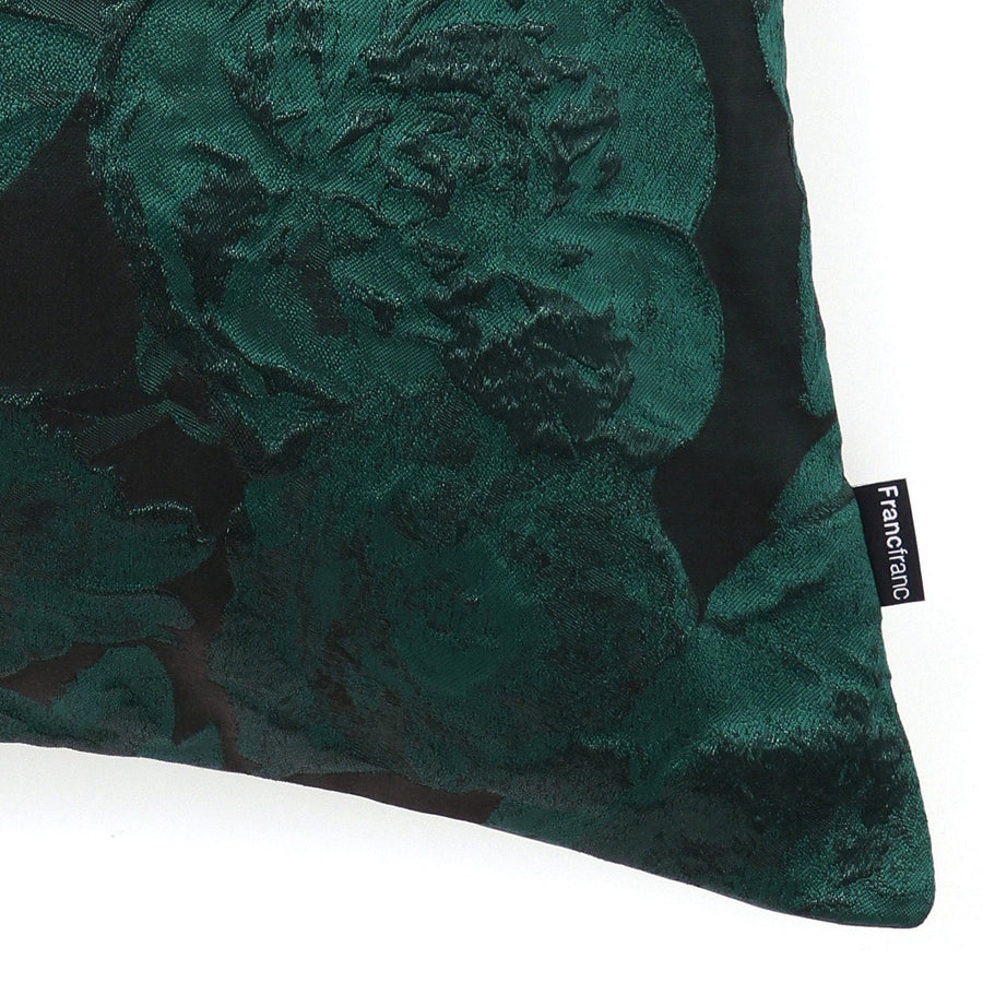 JQフラワー クッションカバー 45×45 ダークグリーン（F111）