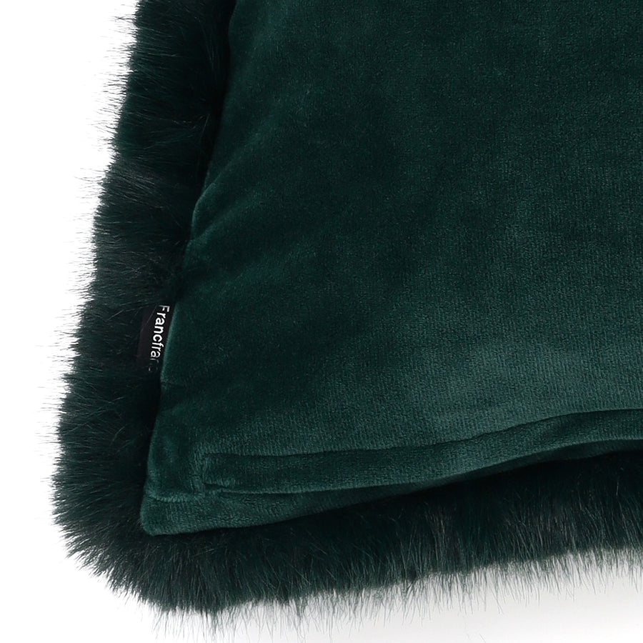 ファー クッションカバー 450×450 ダークグリーン（P-101）