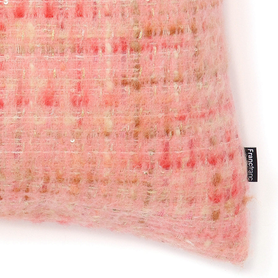 モヘアライクツイード クッションカバー 45×45 ピンク（102）