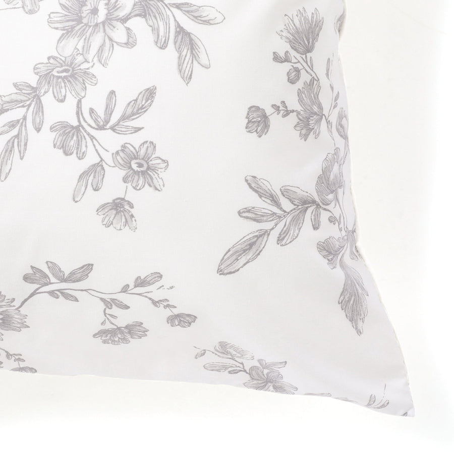 Classic Flower Pillow Cover 700 x 500 Gray