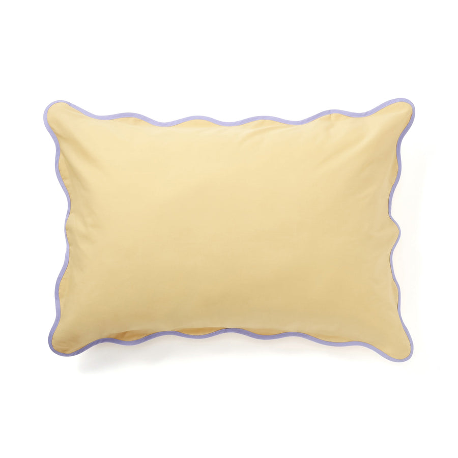 Bicolor Wave Pillow Cover [70×50cm] Yellow×Purple