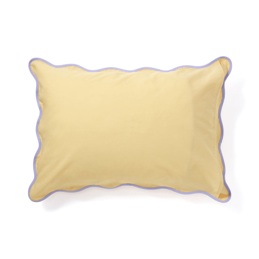 Bicolor Wave Pillow Cover [70×50cm] Yellow×Purple