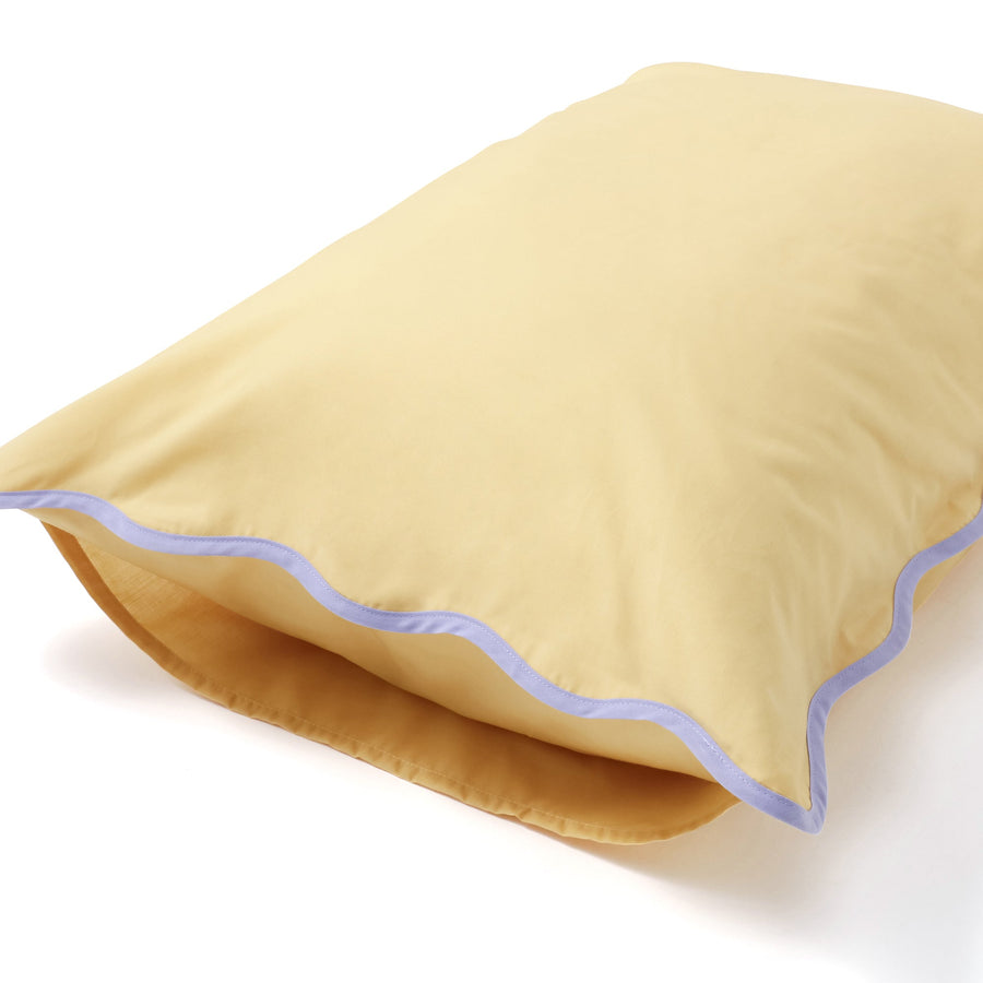 Bicolor Wave Pillow Cover [70×50cm] Yellow×Purple