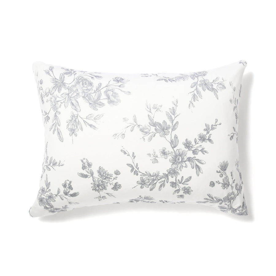 Fluffy Cool Pillow Cover Classic Flower Gray