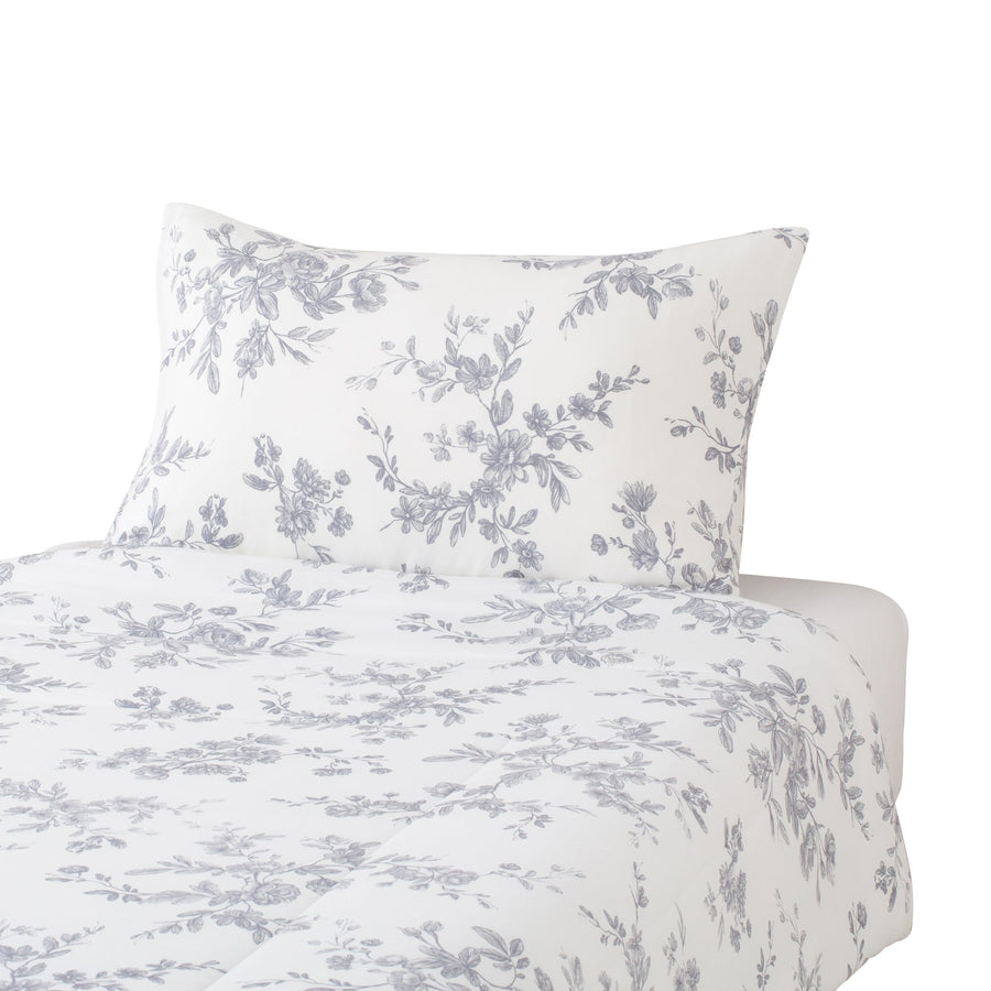 Fluffy Cool Pillow Cover Classic Flower Gray