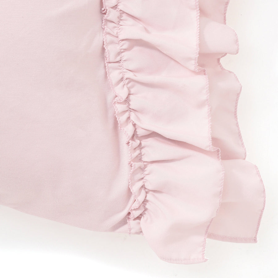 Fluffy cooling pillow cover, ruffle, 700 x 500, pink