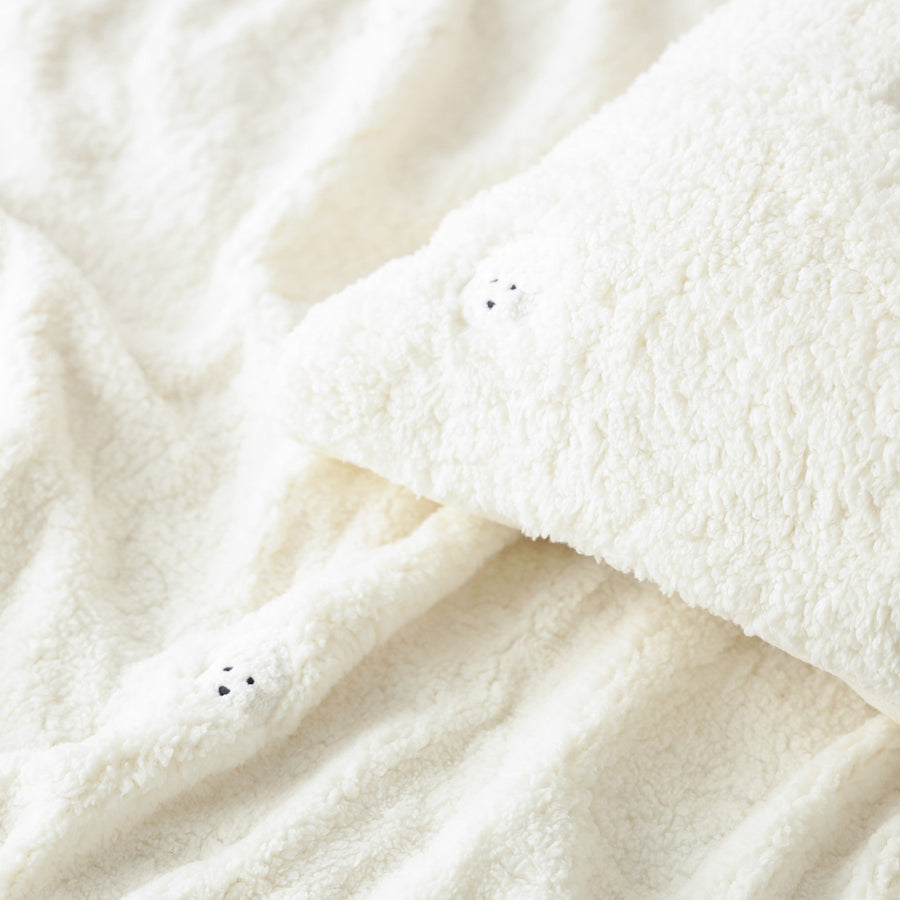 WARMY プードル×ボア まくらカバー アイボリー