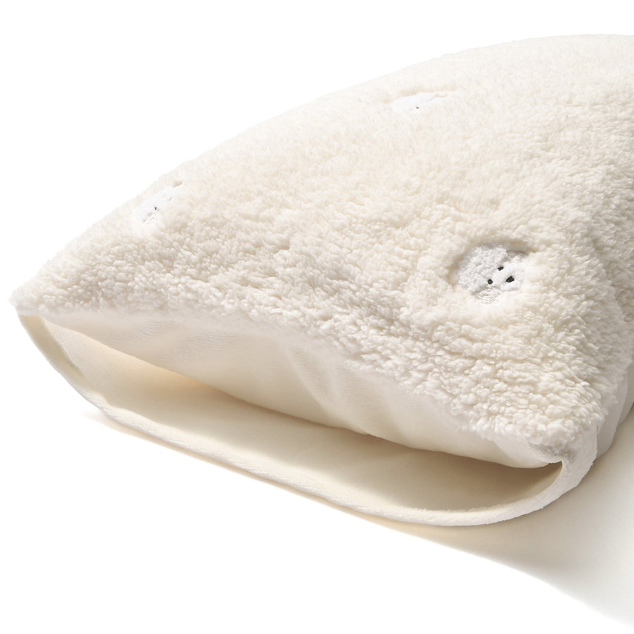 WARMY プードル×ボア まくらカバー アイボリー