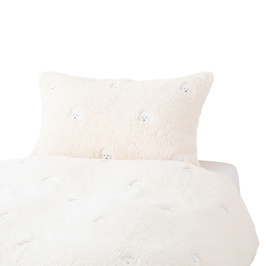 WARMY プードル×ボア まくらカバー アイボリー