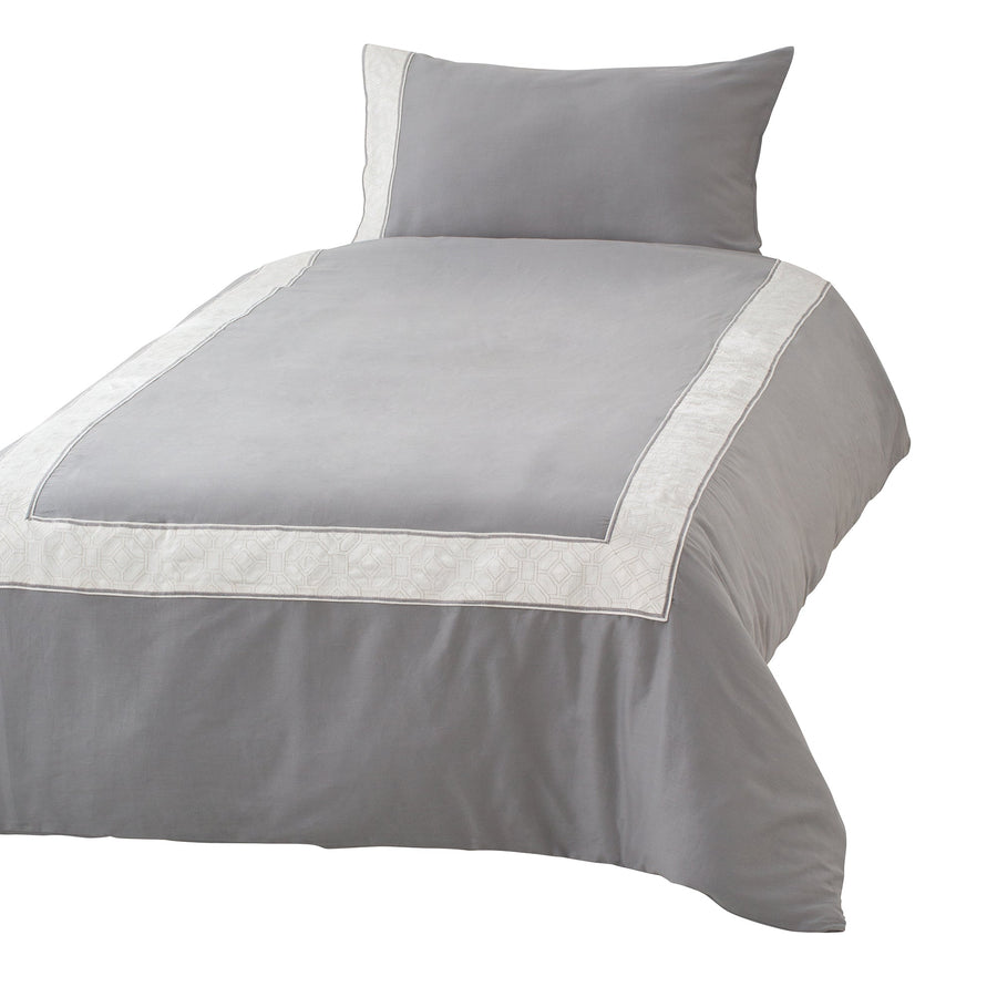 Weltz Duvet Cover, Semi-Double, Gray x White