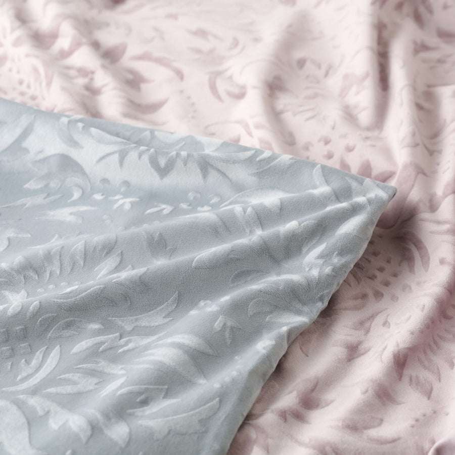 WARMY Damask Duvet Cover, Single, Light Purple