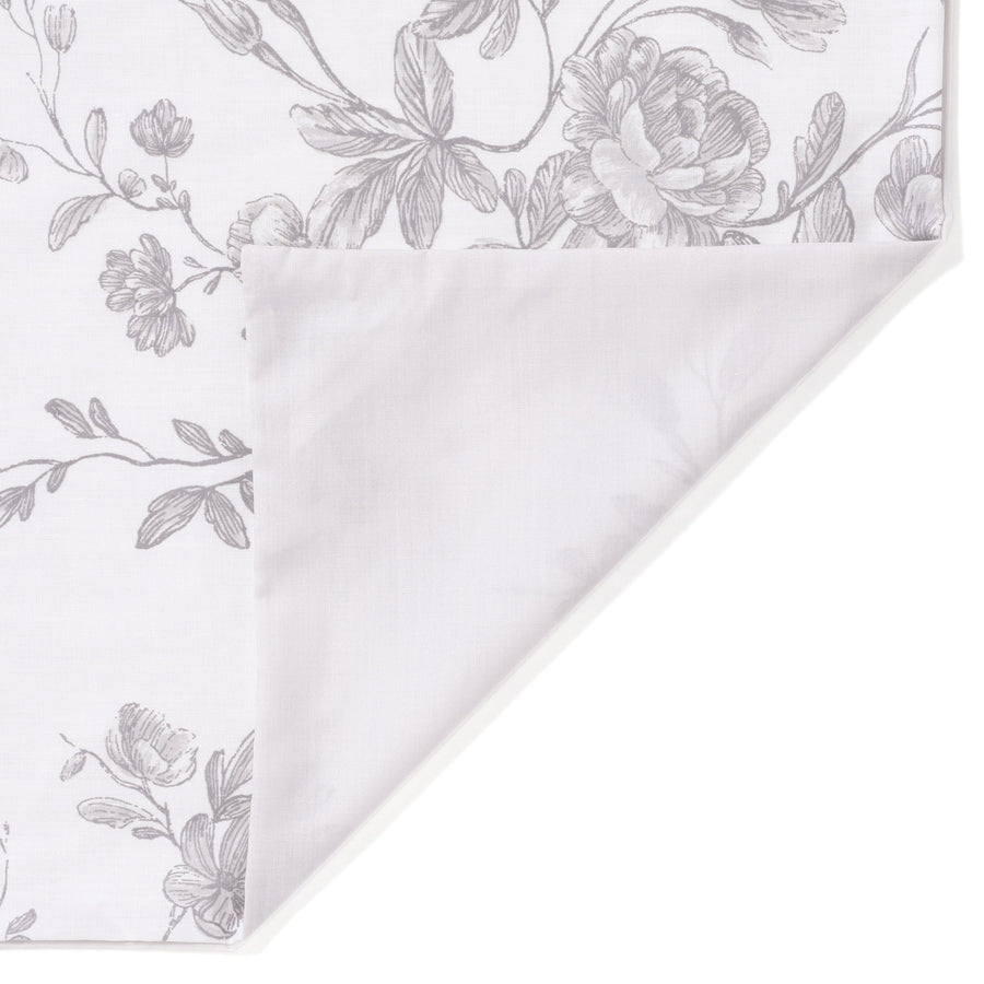 Classic Flower Duvet Cover, Single, Grey