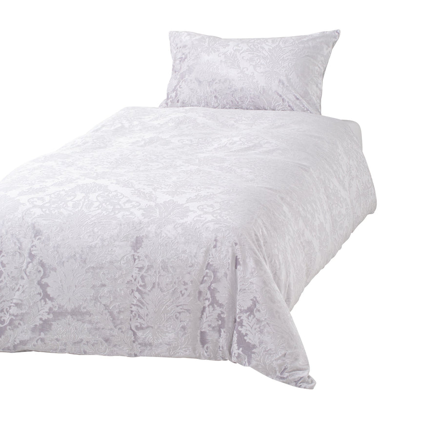 WARMY Jacquard Damask Duvet Cover, Semi-Double, Light Grey