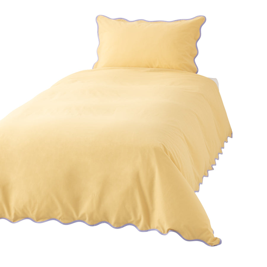 Bicolor Wave Duvet Cover Double Yellow x Purple