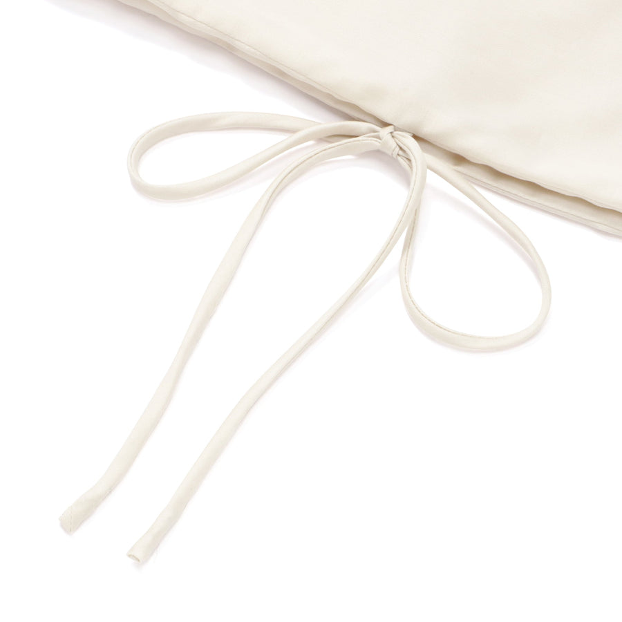 CICA加工 スリムリボン 掛け布団カバー シングル アイボリー