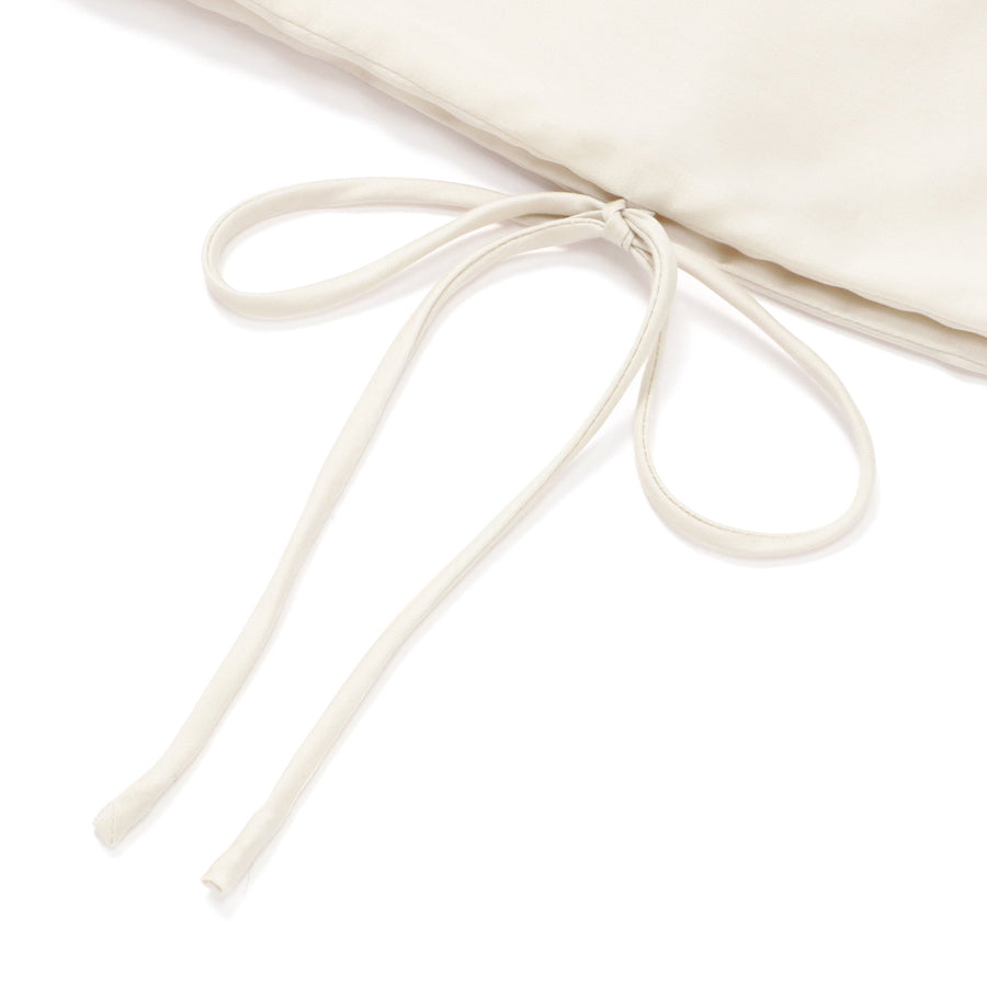 CICA加工 スリムリボン 掛け布団カバー セミダブル アイボリー