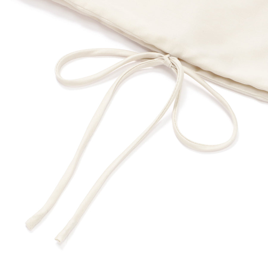 CICA加工 スリムリボン 掛け布団カバー ダブル アイボリー